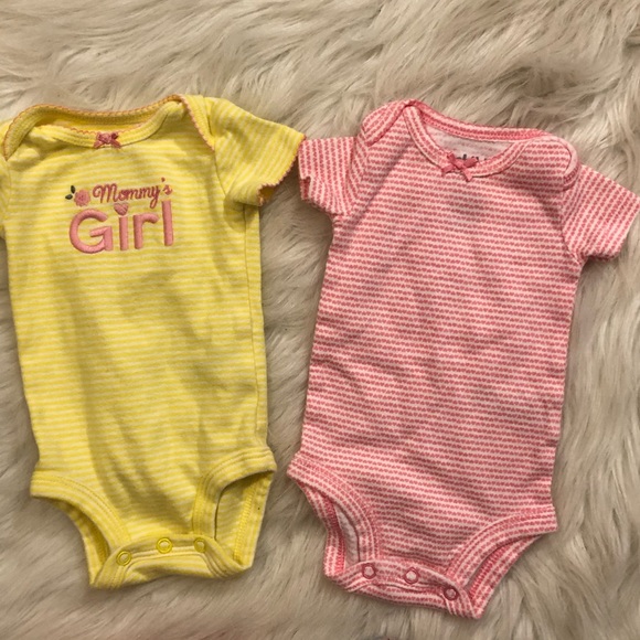 yellow onesie baby girl